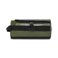 Trousse de toilette imperméable unisexe avec poignée Vert foncé