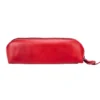 Trousse longue cuir rosy rouge