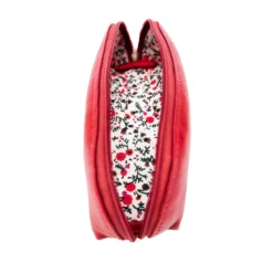 Trousse longue cuir rosy rouge