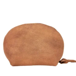Trousse maquillage cuir léa camel