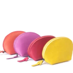 Trousse maquillage cuir léa jaune