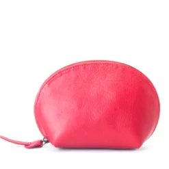 Trousse maquillage cuir léa rouge