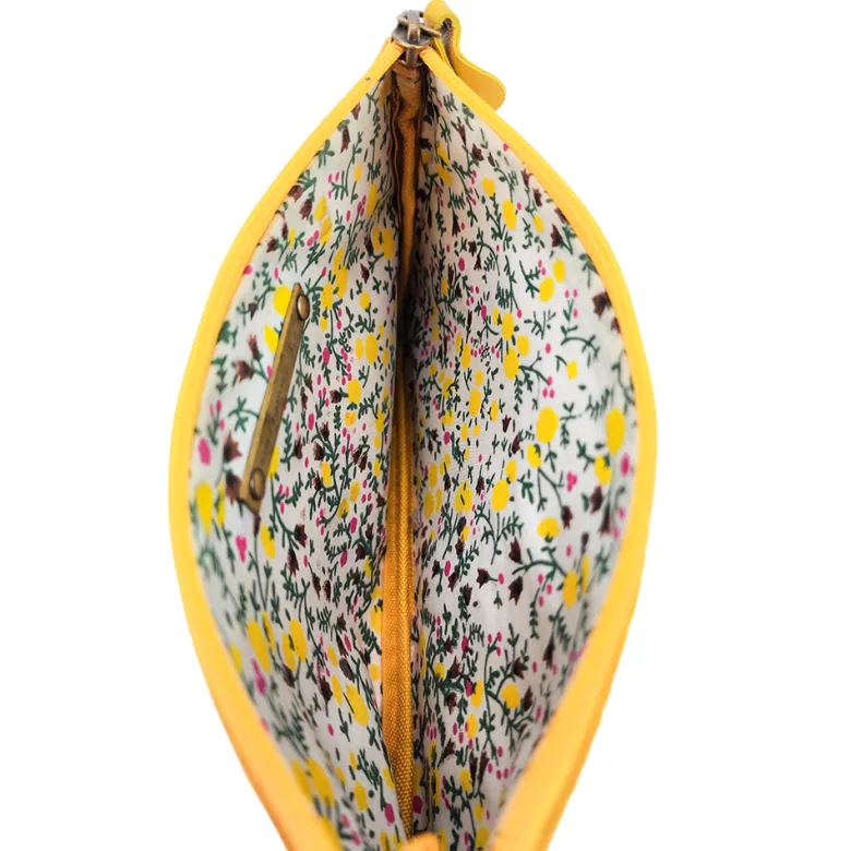 Trousse plate cuir dany jaune