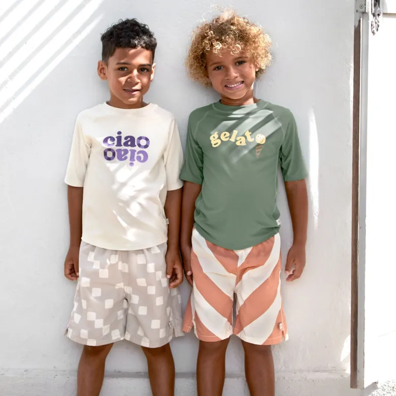 T-shirt anti-uv manches longues violet et sel marin (5-6 ans)