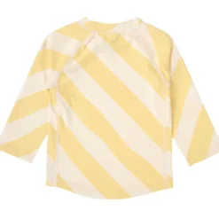 T-shirt anti-uv manches longues rayures jaune pâle et sel marin (5-6 ans)