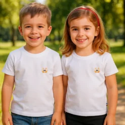 Tshirt en coton bio hotot blanc 4 ans