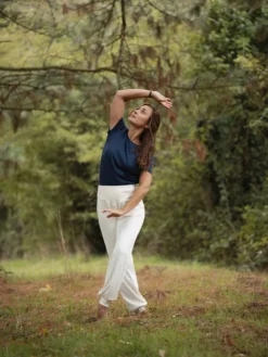 T-shirt yoga pelican bio bleu marine S