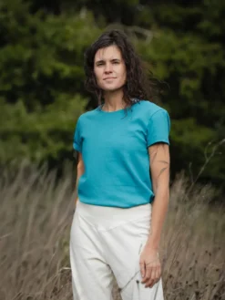 T-shirt yoga pelican bio turquoise S
