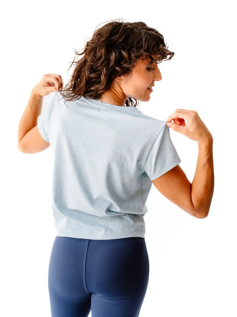 T-shirt yoga toucan bleu ciel L