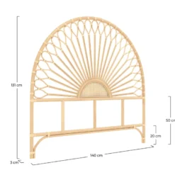 Tête de lit en rotin naturel 140 cm - alan
