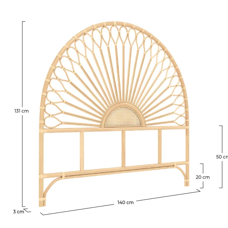 Tête de lit en rotin naturel 140 cm - alan