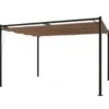 Tusa pergola autoportante 3 x 4m avec toile en polyester taupe