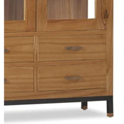 Vaisselier 8 tiroirs metal bois marron -