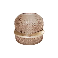 Vase ambre bord doré 18x15cm