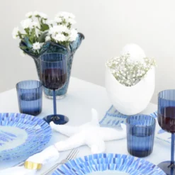 Vase bleu en verre