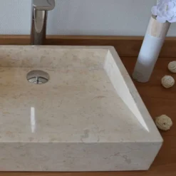 Vasque à poser en marbre crème, coreal