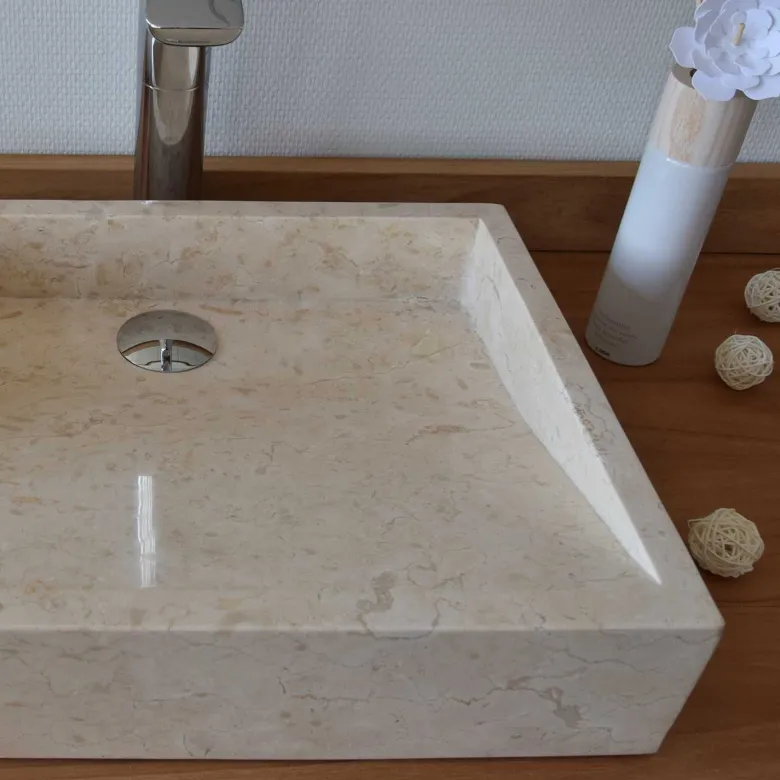 Vasque à poser en marbre crème, coreal