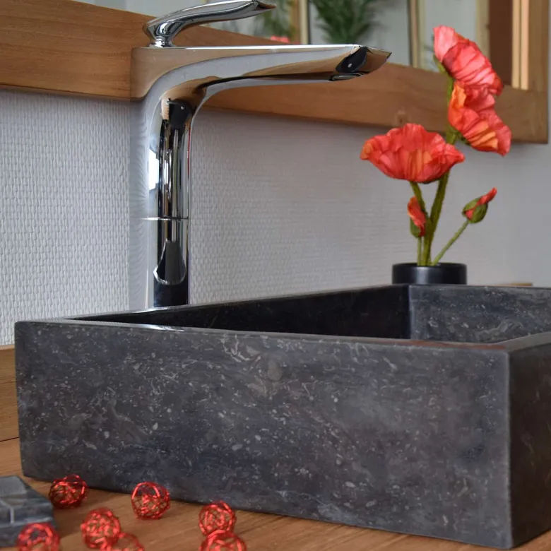 Vasque à poser en marbre noir, coreal
