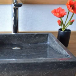Vasque à poser en marbre noir, coreal