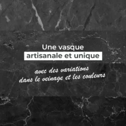 Vasque à poser en marbre noir, kiara
