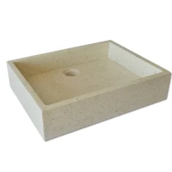 Vasque à poser en terrazzo crème, coreal