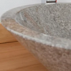 Vasque ronde en marbre gris koni