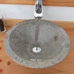 Vasque ronde en marbre gris koni