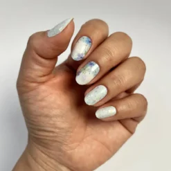 Vernis autocollant floral frost - manucure facile longue tenue Menthe givrée fleurie