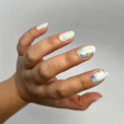 Vernis autocollant floral frost - manucure facile longue tenue Menthe givrée fleurie