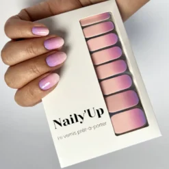 Vernis autocollant ombre lilac - manucure facile longue tenue Babyboomer violet