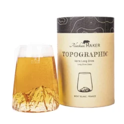 Verre design topographic Mont Blanc