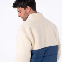 Veste bimatière ivoire S