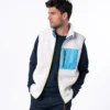 Veste sherpa sans manches mixte ivoire XS