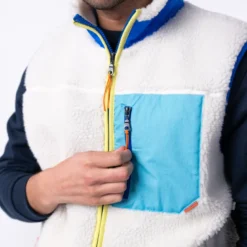 Veste sherpa sans manches mixte ivoire XS