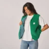 Veste sherpa zippée sans manches femme vert S