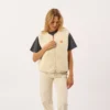 Veste sherpa zippée sans manches femme beige S