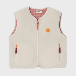 Veste sherpa zippée sans manches femme beige S