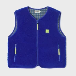 Veste sherpa zippée sans manches femme bleu électrique S