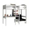 Vipack pino lit mezzanine blanc avec...