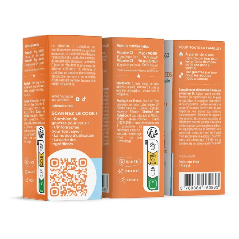 Vitamine d3 lanoline - immunité - 5 mois