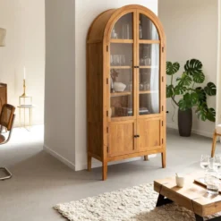 Vitrine en bois d'acacia 4 portes jo
