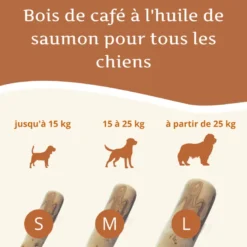Wildfang - bâton à mâcher en bois de caféier à l'huile de saumon - 3 x m