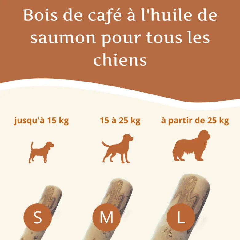 Wildfang - bâton à mâcher en bois de caféier à l'huile de saumon - 1 x l